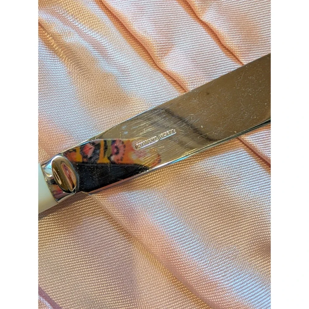 Art Deco Vintage Cased Fish Eat Cutlery Set Chrome Plate‎ Cream Handle 12pc (M)